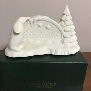 RETIRED Snowbabies DEPT 56 Polar Sign Peguin Christmas Tree with Box